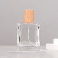 30ml Square Glass Perfume Spray Bottle – Refillable Wooden Cap Perfume Spray Bottle Zpaxo Dark Beech Wood