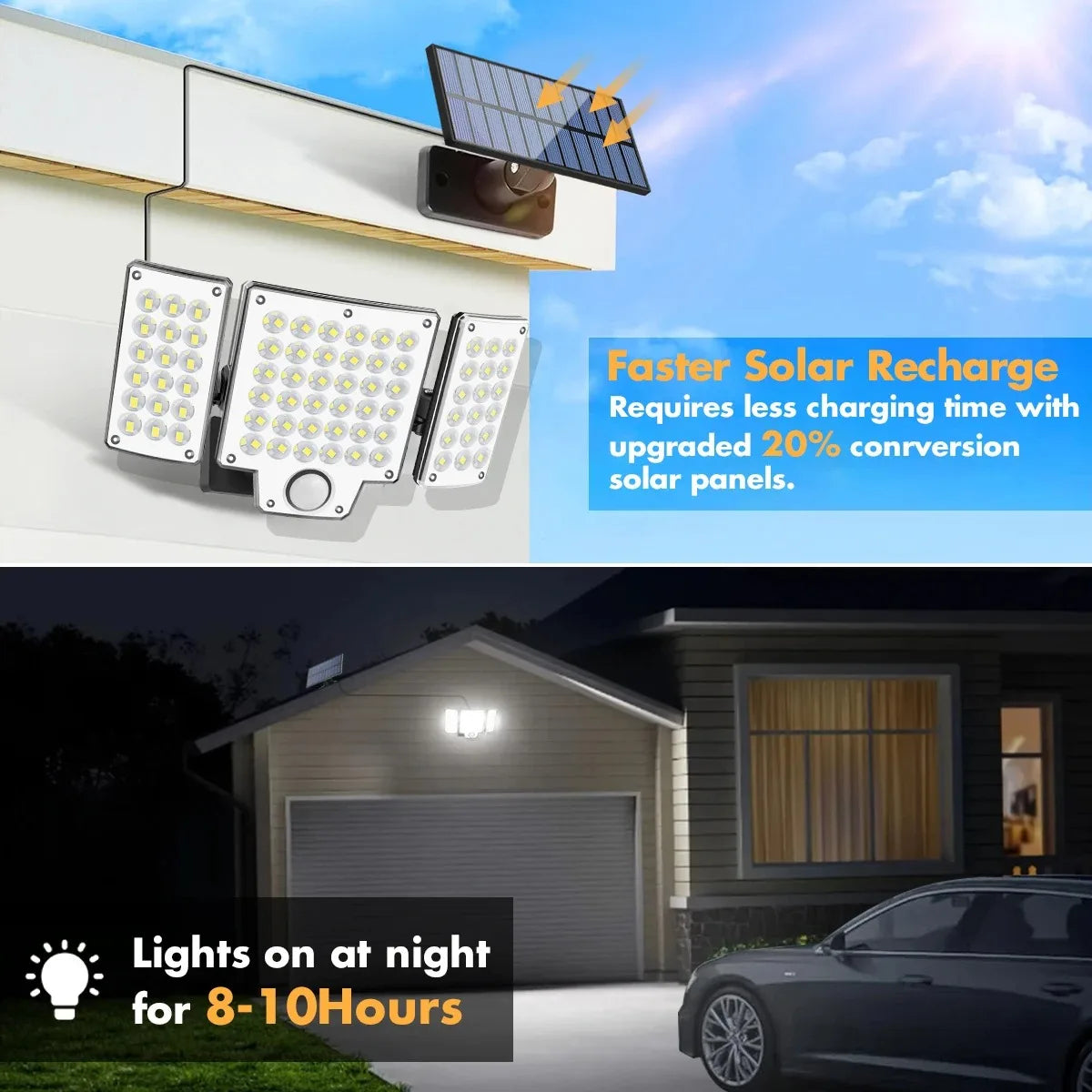 Solar LED Lights Outdoor Motion Sensor Bright Powered Security Remote Zpaxo