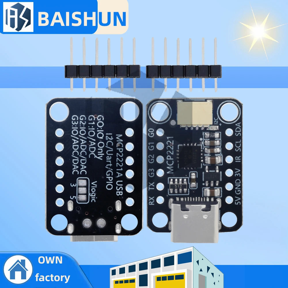 Type-c MCP2221A USB I2C Breakout Board STEMMA QT Qwiic Interface Zpaxo MCP2221A 1pc