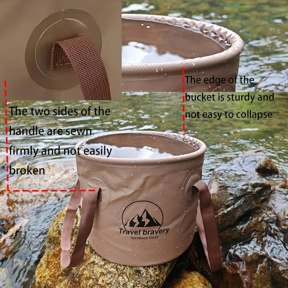 Handheld Bucket Outdoor Foldable Waterproof Sink Portable Travel Zpaxo