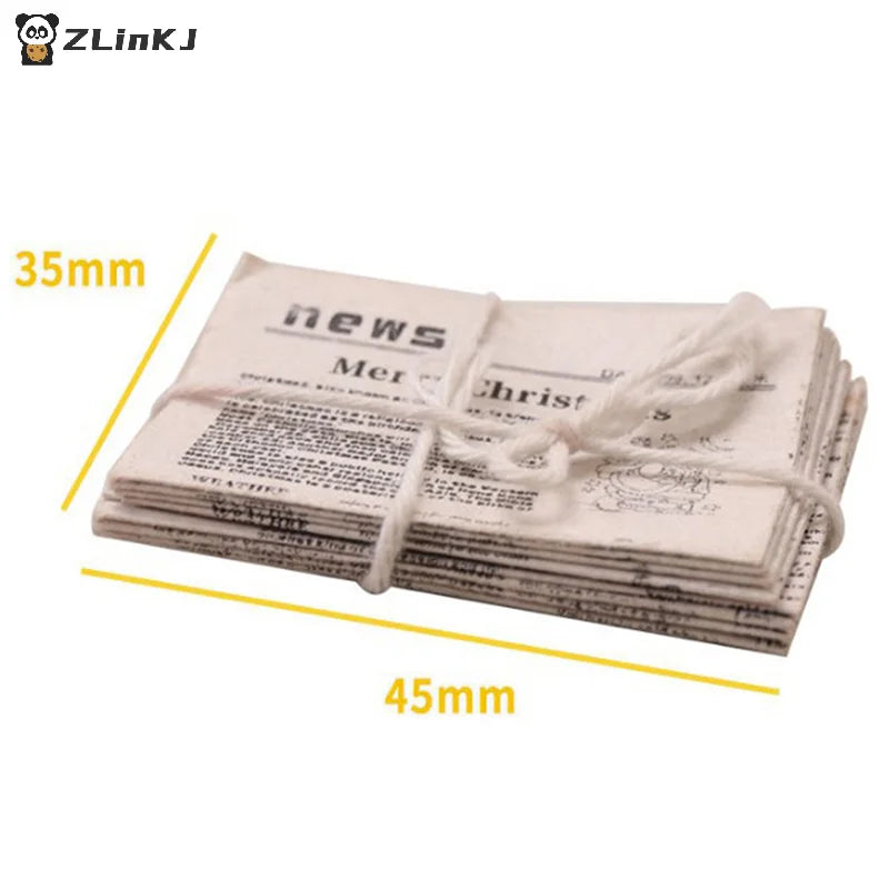 ▶1/12 Dollhouse Miniature Retro Newspaper Set Simulation Model Toys Home Furniture Accessories Zpaxo