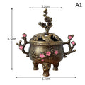 Mini Plum Blossom Lucky Incense Burner Metal Lotus Incense Burner Bowl Incense Holder With Handle Yoga Meditation Home Decor Zpaxo A1