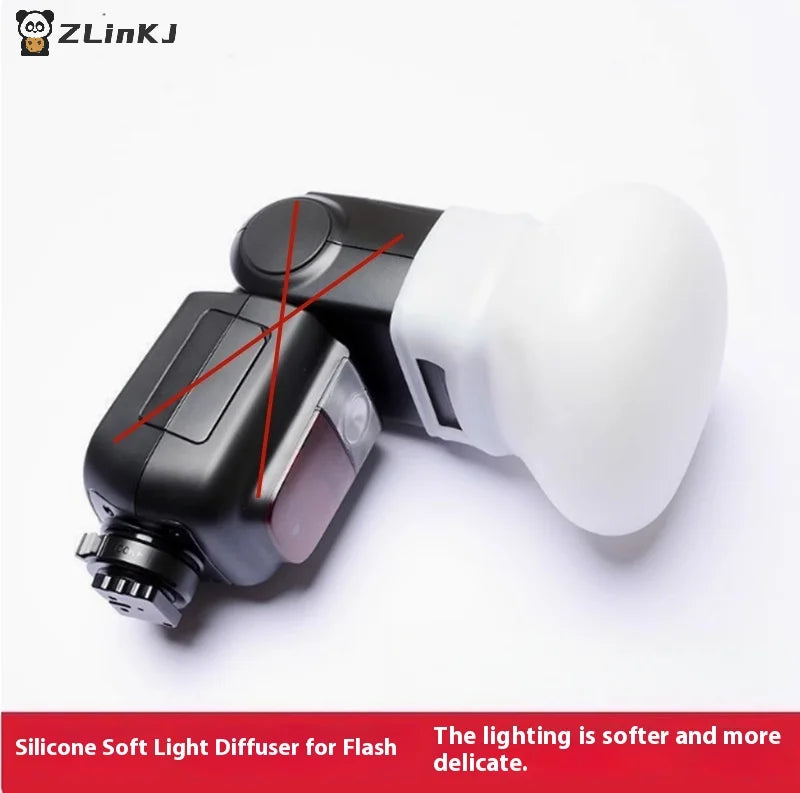 ▶1Pcs Diffuser Bounce Dome Soft Silicone Flash Cap Universal Zpaxo