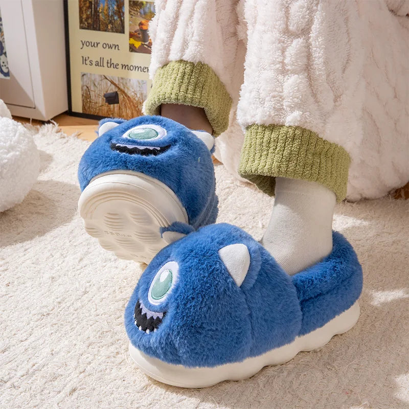 Unisex Winter Cloud Feel Plush Slippers Warm Cartoon Thick Sole