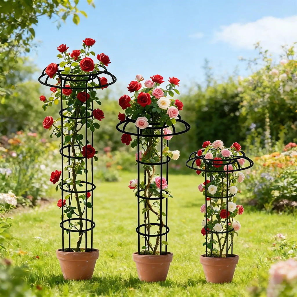 Garden Trellis Vertical All-Weather Umbrella Shape Trellis for Climbing Plants Outdoor for Vines Flowers Pea Bean Tomato Zpaxo