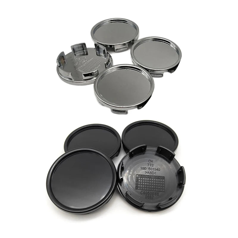 58mm ABS Wheel Center Hub Caps – 4-Pack Blank Rim Covers