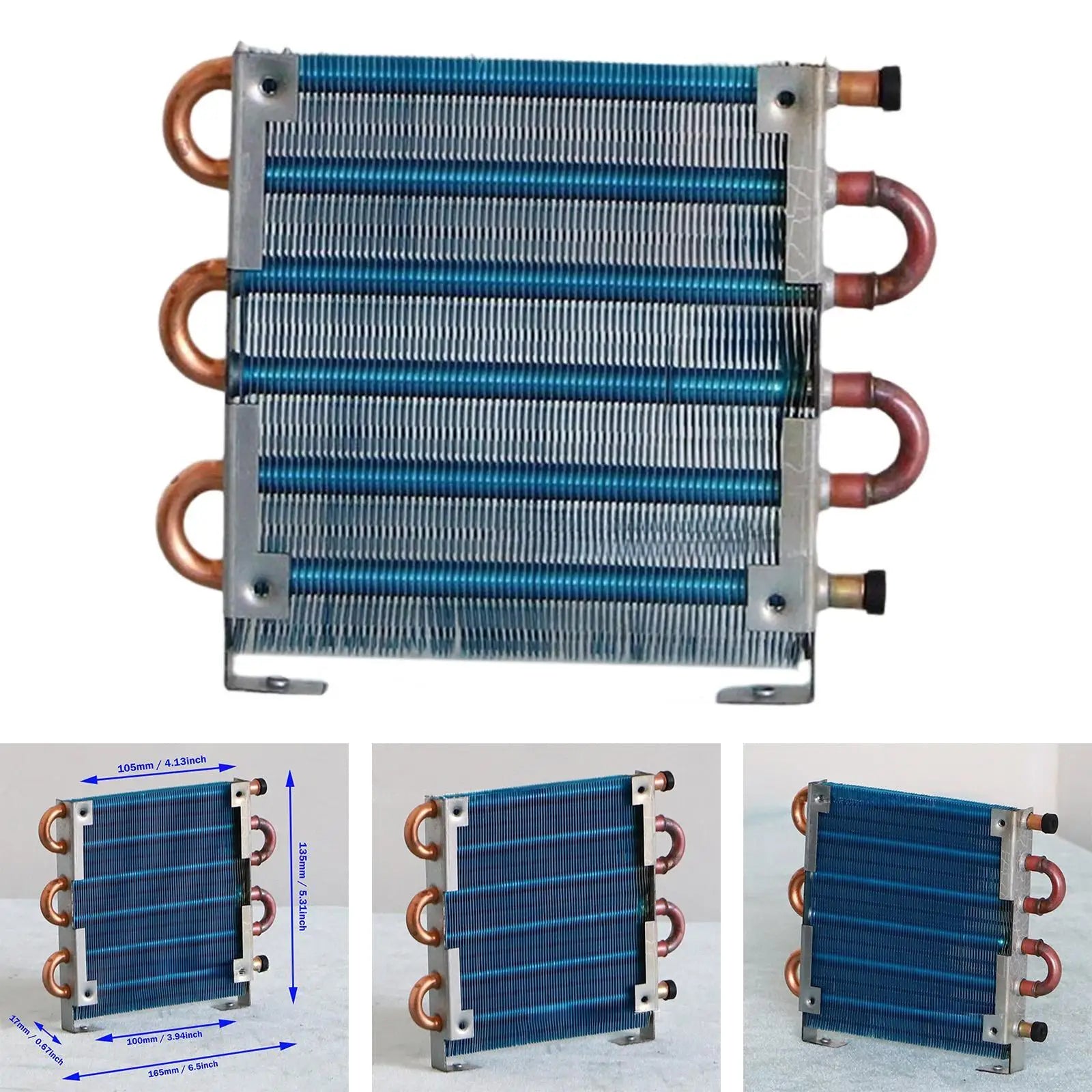 Small Condenser Radiator Sturdy Copper Tube Evaporator for Refrigerator Air Cooling Radiator for Equipment Industrial DIY Zpaxo Default Title