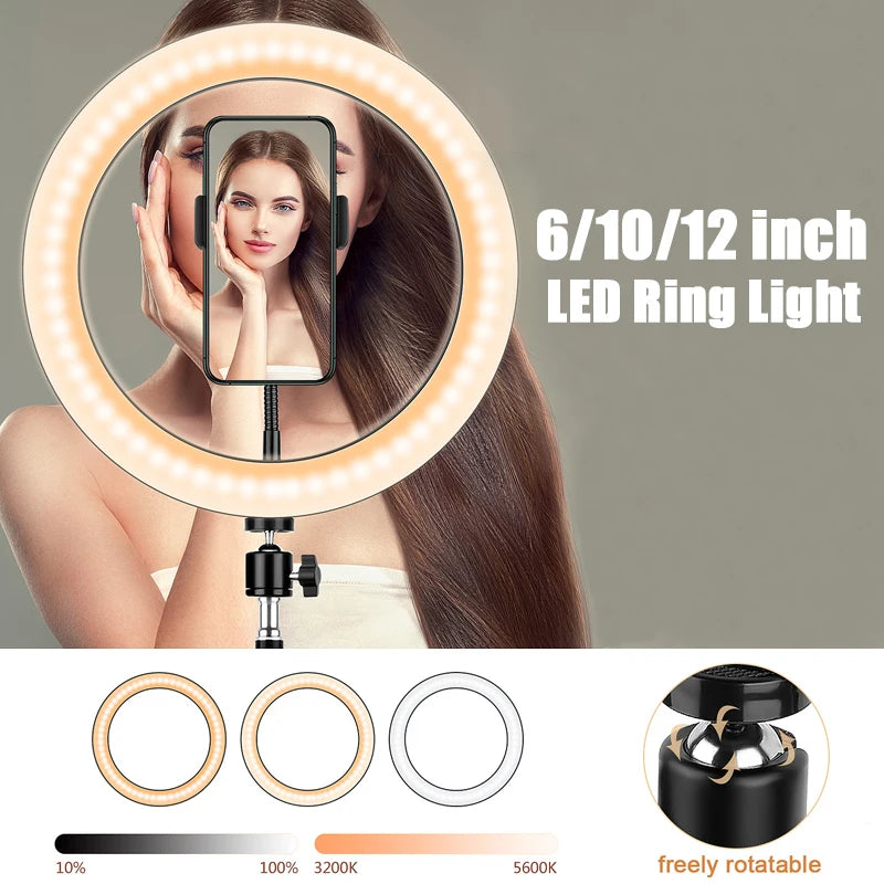 Selfie Ring Lamp Led Light Not Tripod Phone Video Photography