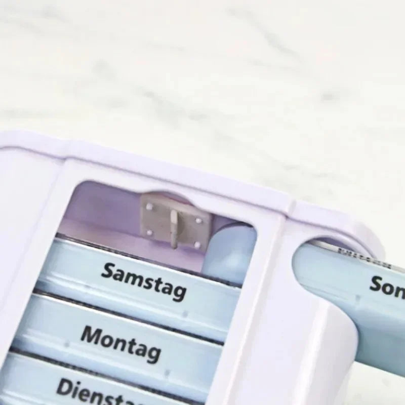 Portable 7 Days Medicine Medical Pill Box 28 Grids Weekly Case