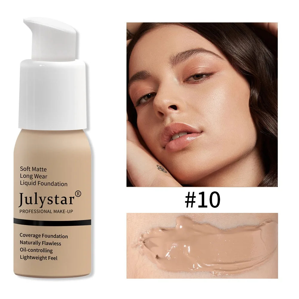 New Long Lasting Liquid Foundation Waterproof Oil Control Full Coverage Concealer Brighten Matte Moisturizing Primer Makeup Base Zpaxo 10