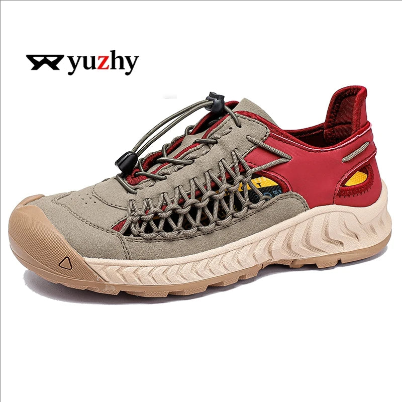 Summer Men Sandals Leather Mens Casual Shoes Outdoor Beach Roman Zpaxo