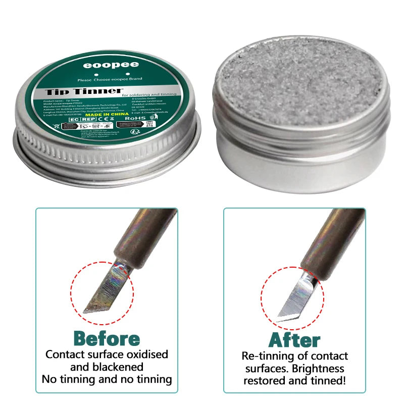 Tip Tinner Soldering Iron Lead-free Refresher Clean Paste Restoration