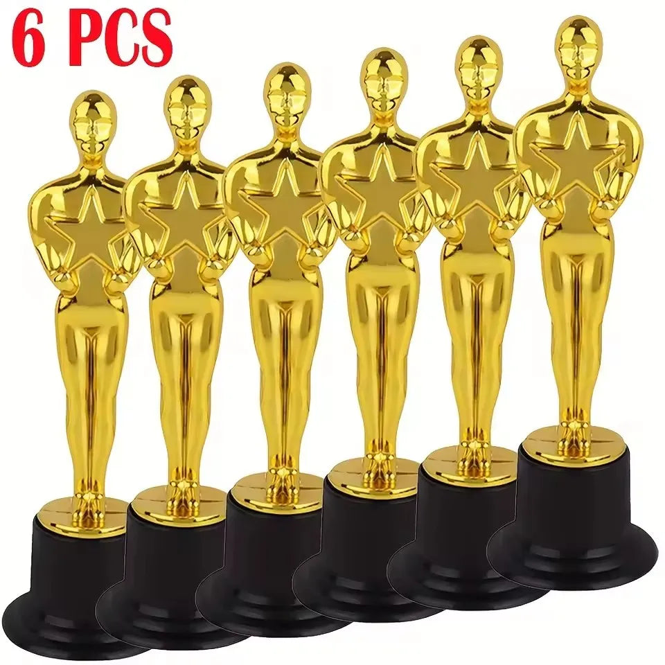 Five-pointed Star Little Golden People Trophy Gold Award Games Awards