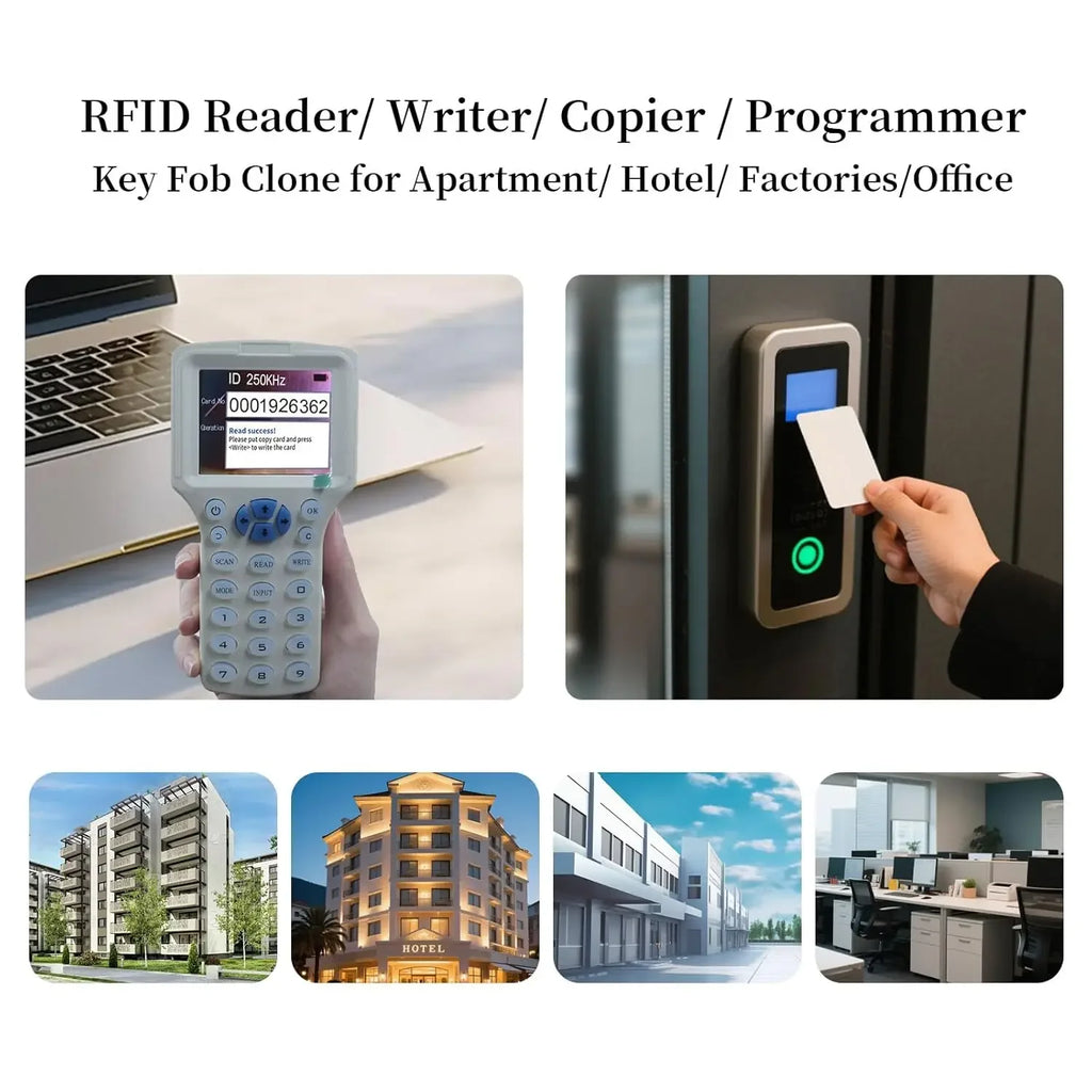 RFID Duplicator 125KHz Key Card Copier RFID Super Featured Smart Card Reader 13.56MHz Encrypted Programmer USB UID / T5577 Zpaxo
