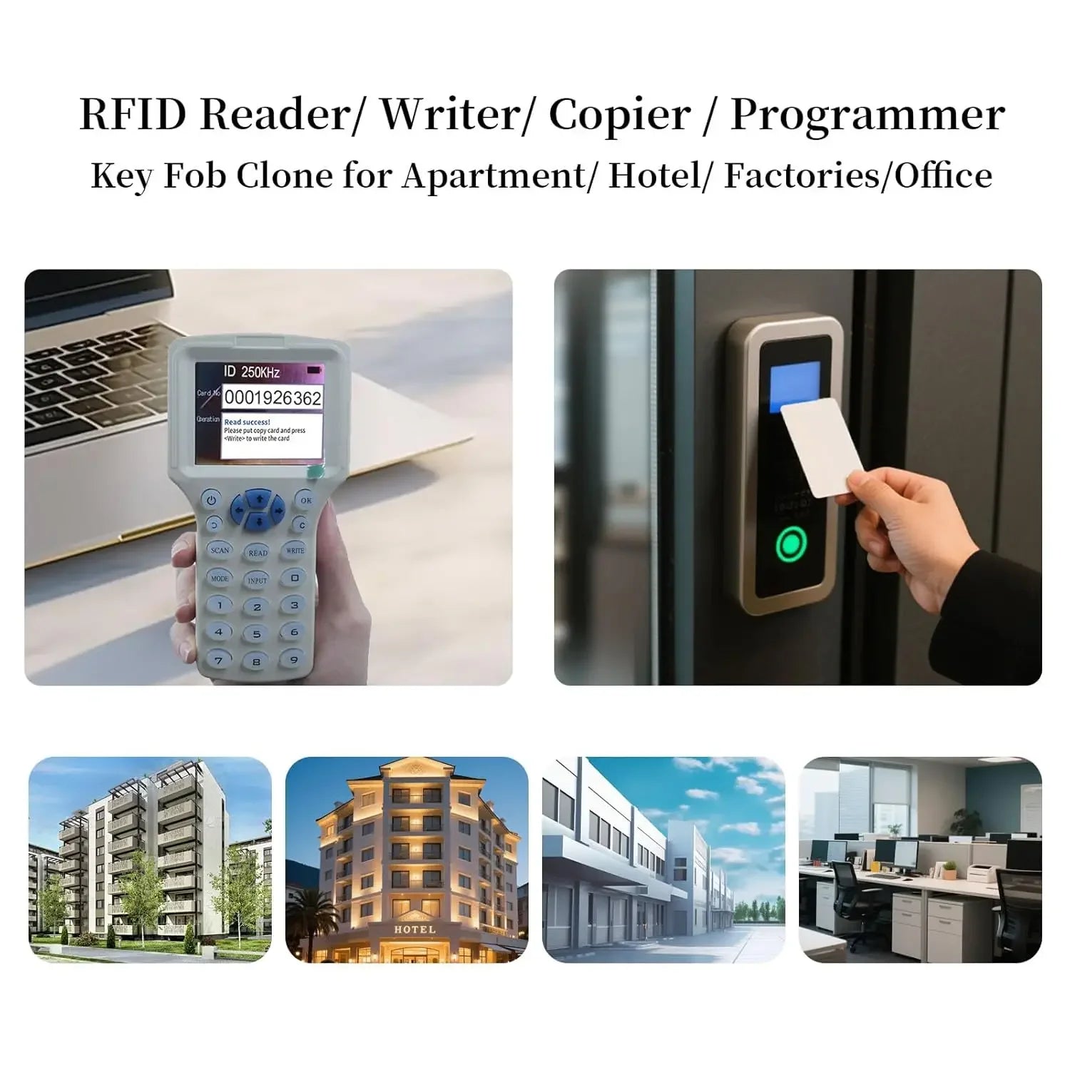 RFID Duplicator 125KHz Key Card Copier RFID Super Featured Smart Card Reader 13.56MHz Encrypted Programmer USB UID / T5577 Zpaxo