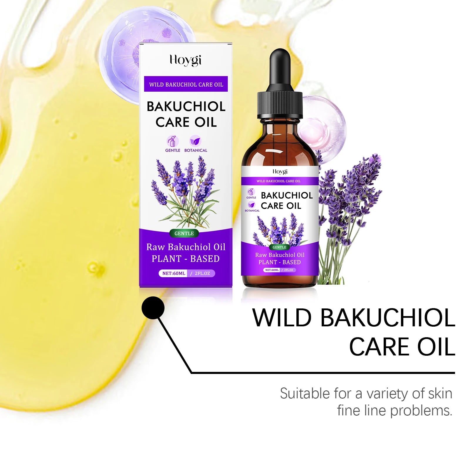 Bakuchiol & Lavender Face Oil – Anti-Aging Serum 60ml | Hoygi Facial Serum Oil Zpaxo