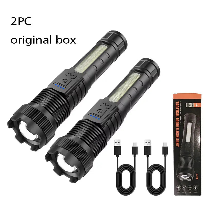 KDULIT Tactical LED Torch – 7-Mode Type-C Rechargeable Flashlight
