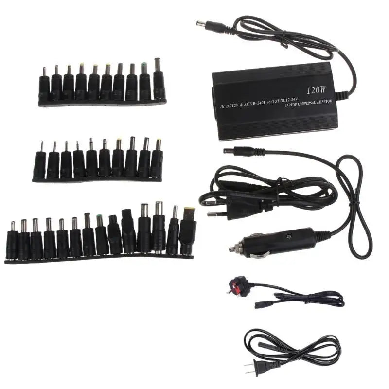 652F Universal Laptop 120W Adapter with 34 Multi-Connectors Power Supply Adapter Safety Protect 65cm Cord Zpaxo