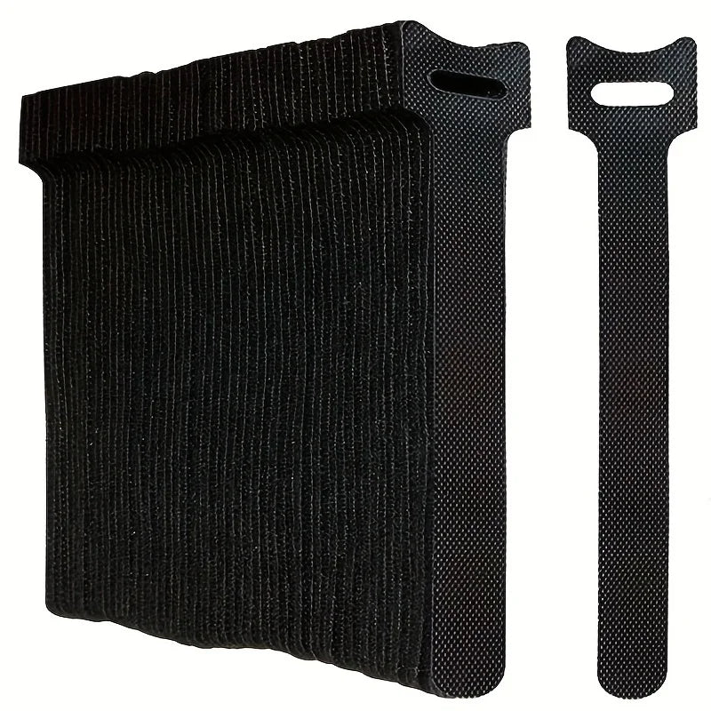 100PCS Releasable Cable Organizer Durable Black Cable Tie Mouse Earphones Wire Management Nylon Cable Ties Reusable Zpaxo black 10pcs