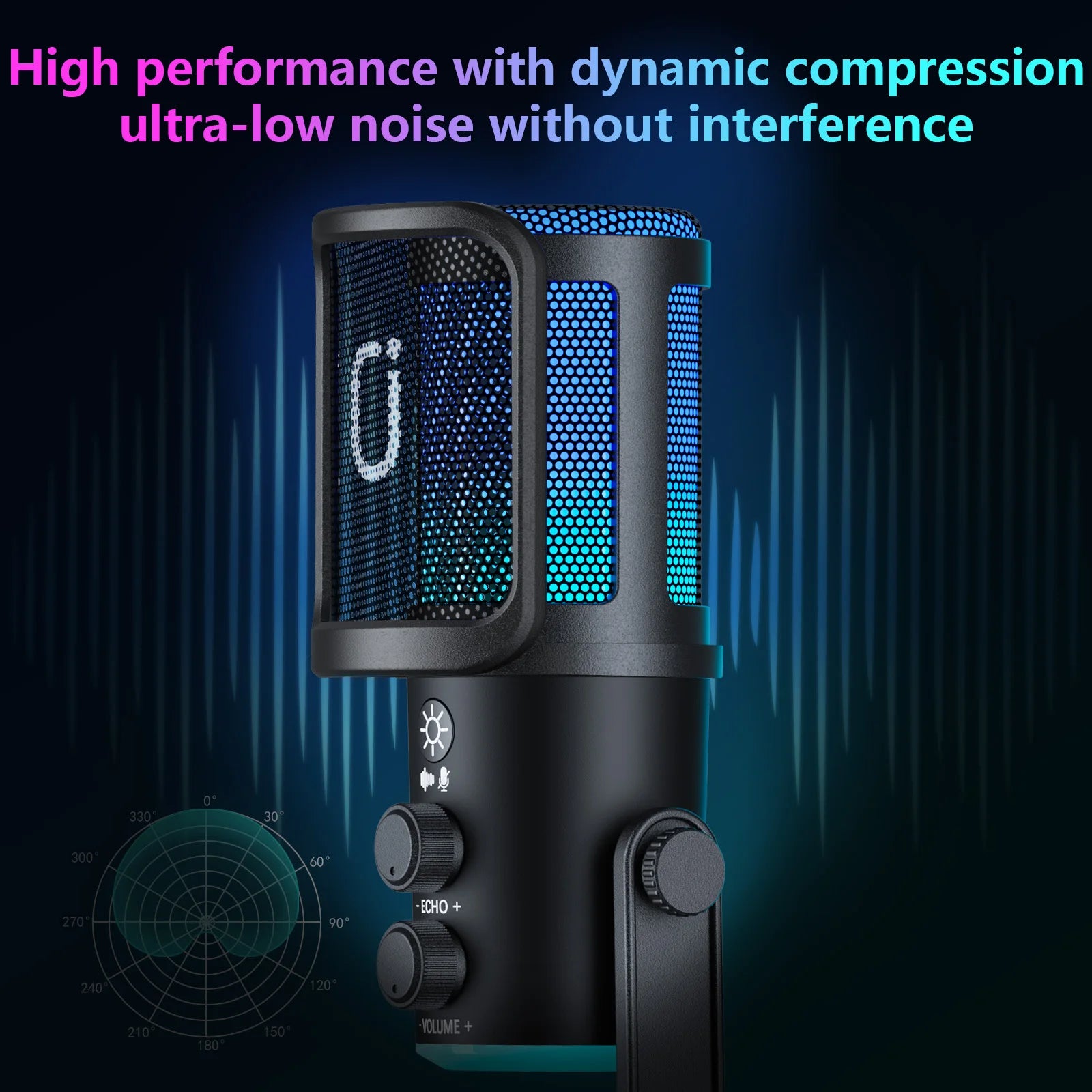 USB XLR Dynamic Microphone Podcast Recording Computer Gaming