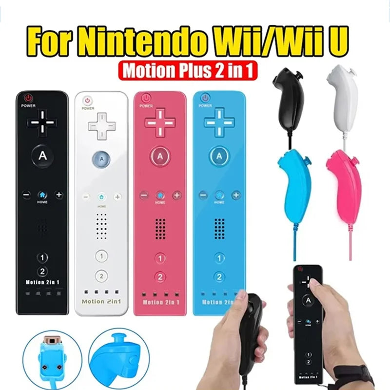 2 In 1 Family Gaming Accessories Wireless Remote Gamepad Silicone Case Included For Nintendo Wii/Wii U Optional Motion Plus Tool Zpaxo