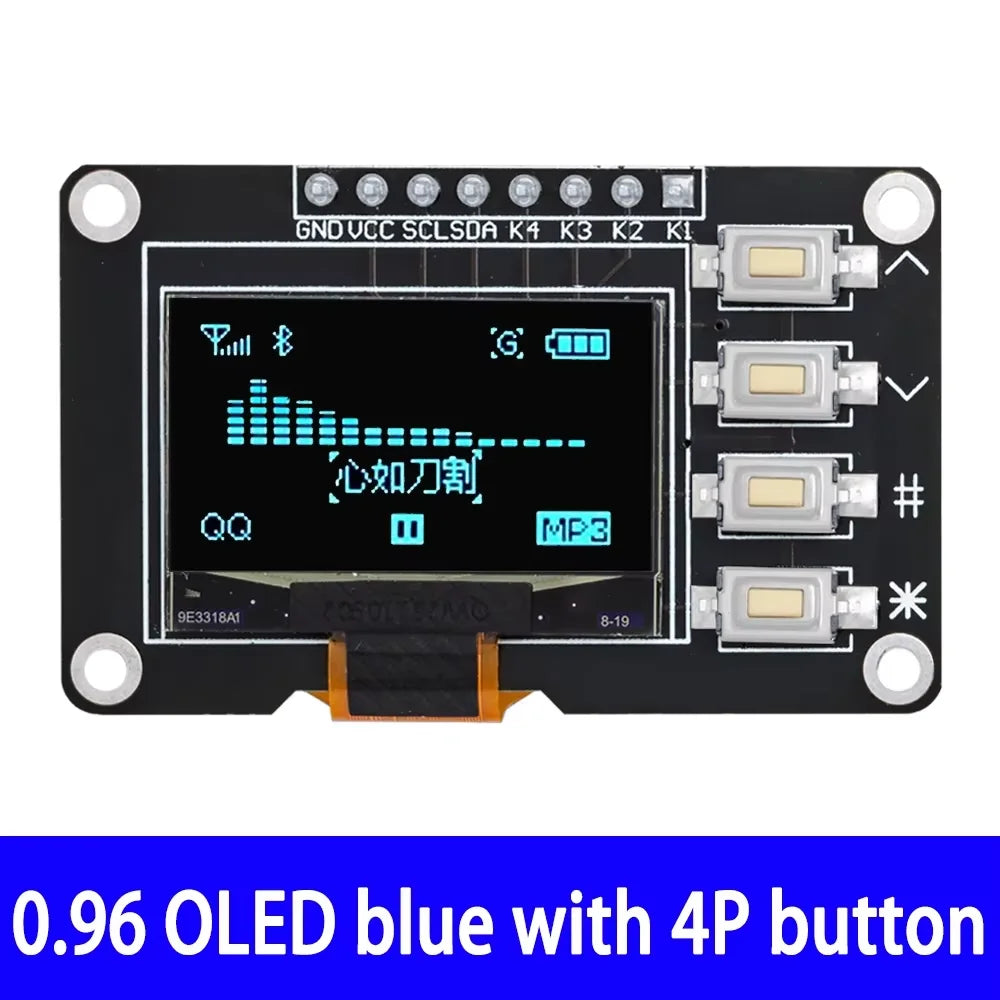 Product OLED IIC White YELLOW BLUE 12864 Display 4x4 Key I2C SSD1315 Zpaxo 1pcs BLUE