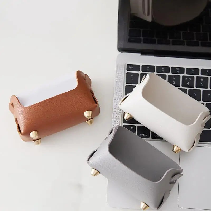 PU Leather Desktop Business Card Holder & Display Stand Business Card Holder Zpaxo