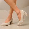 Heel Shoes Pointed Shallow Patent Leather Heels Fashion Elegant Women