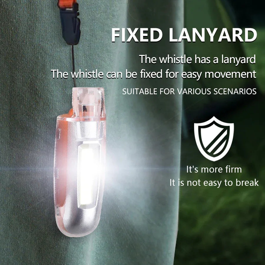 EDC Keychain LED Flashlight & Whistle – USB-C Rechargeable Torch