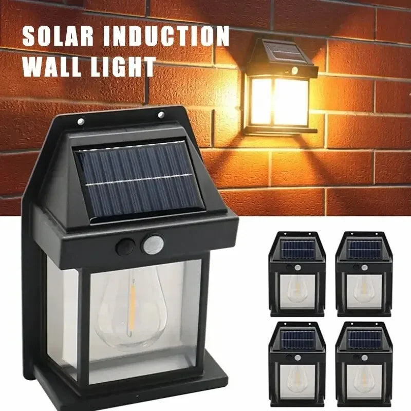 Solar Outdoor Wall Light – Waterproof Filament Garden Lamp