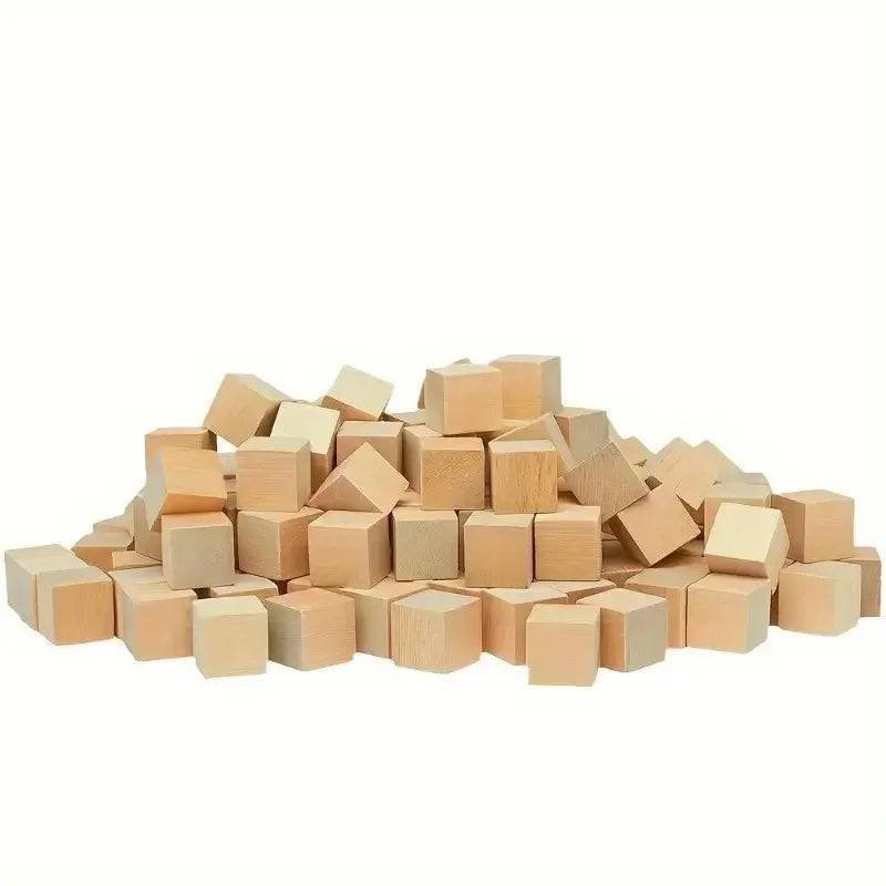 400-Pack 1x1cm Natural Pine Wooden Cubes – Unfinished DIY Blocks Wooden Craft Blocks Zpaxo