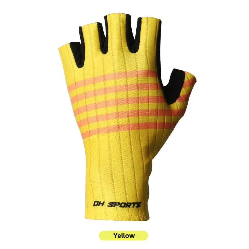Cycling Gloves Half Finger Summer Style Bicycle Short Finger Gloves Breathable Fishing Fitness Outdoor Can Both Men and Women Zpaxo Yellow Palm width8.5-9.5cm
