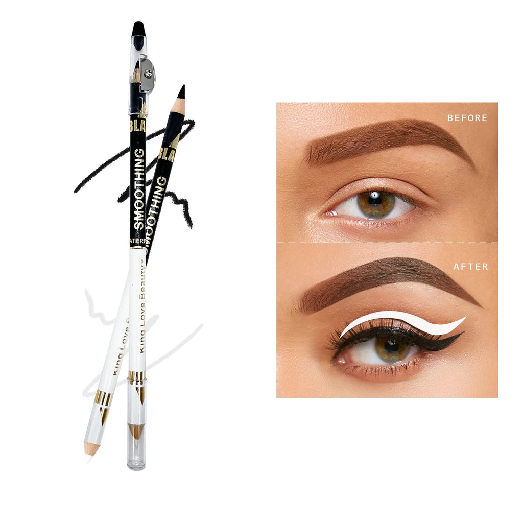 Double Head Eyeliner Pen Suit Waterproof Sweat Proof Smooth Lasting Zpaxo