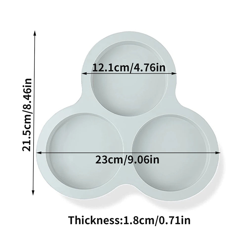 Silicone Egg Mold Air Fryer Egg Pan Reusable 3-Cavity Muffin Cake Baking Mould Kitchen Cooking Accessories Zpaxo Gray