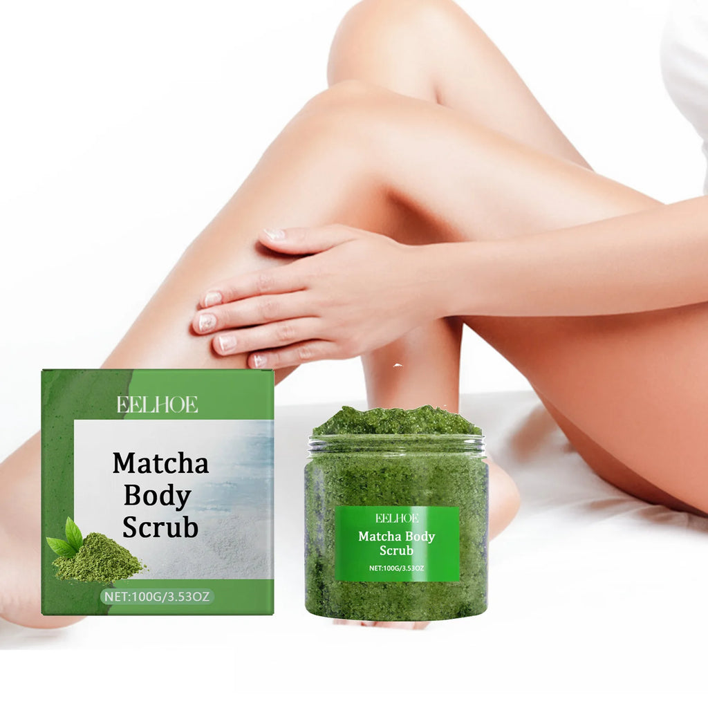 Eelhoe Matcha Sea Salt Body Scrub – Exfoliate & Brighten Skin Body Scrub Zpaxo