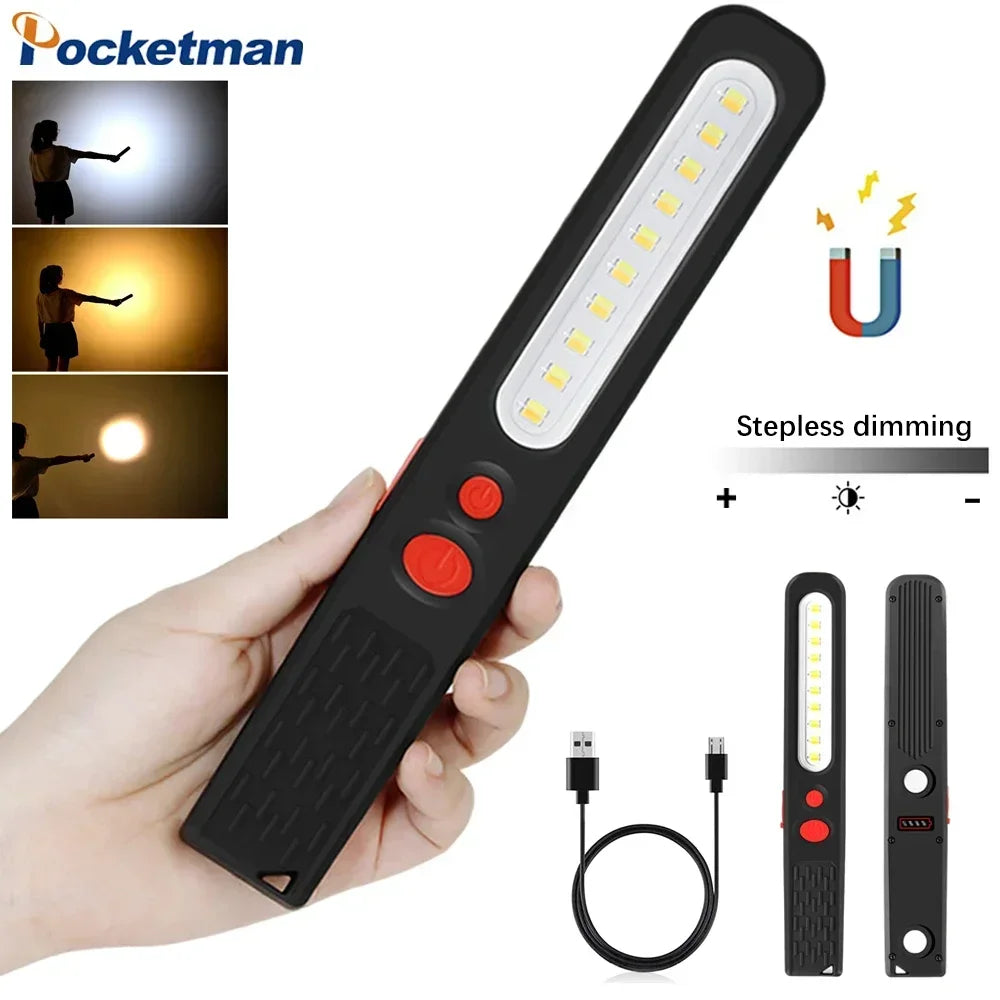 POCKETMAN COB LED Work Light – Magnetic USB Rechargeable Torch