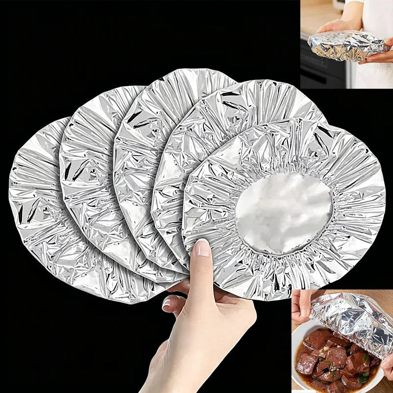 Reusable Aluminum Foil Food Cover Lids – 10 or 50 Pack Food Cover Lid Zpaxo