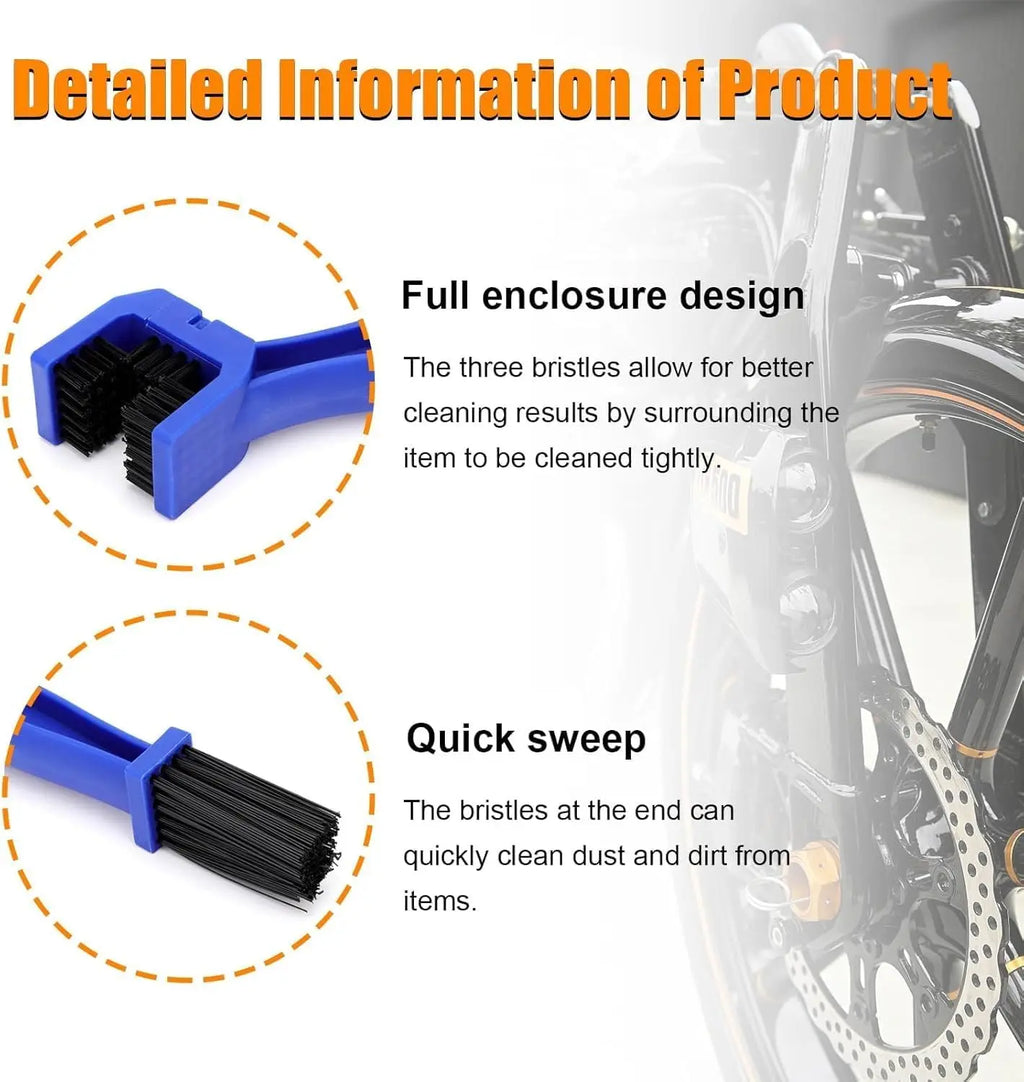 Double-Ended Bike & Motorcycle Chain Cleaning Brush