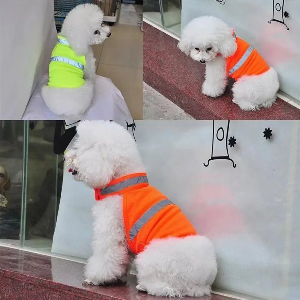 Hot selling fluorescent dog clothes big dog reflective safety clothing at night summer pet breathable vest Zpaxo