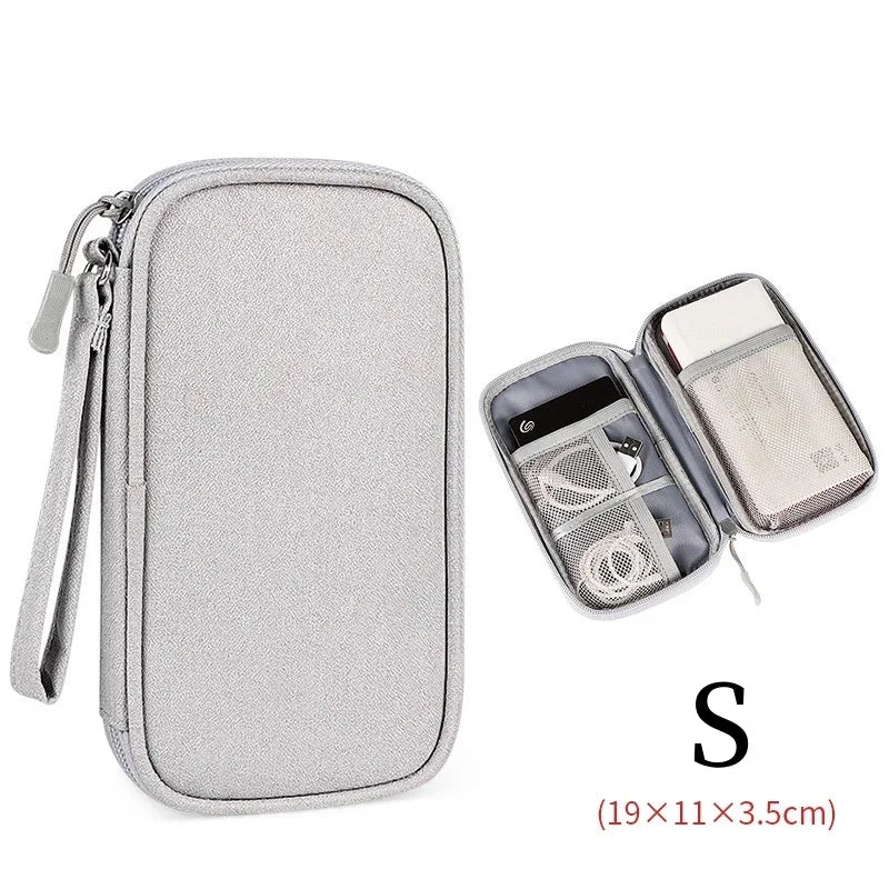 Large Size Travel Organizer Bag Cable Storage Organizers Pouch Carry Case Portable Waterproof Storage Bags for Cable Cord Zpaxo Grey S