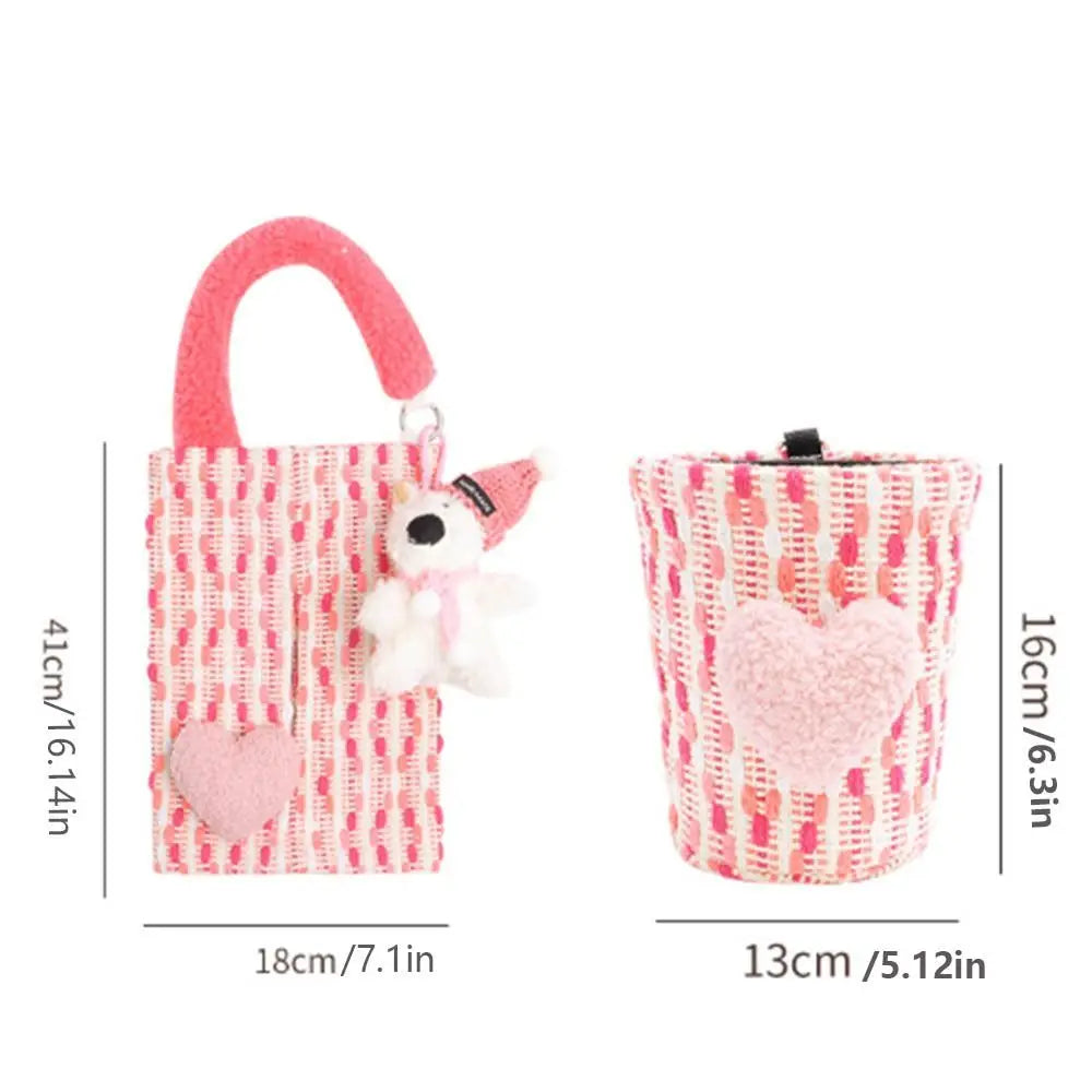 Hanging Car Mounted Garbage Bin Love pattern Large Capacity Vehicle Trash Bin Cute Creative Auto Seat Back Storage Bag Zpaxo
