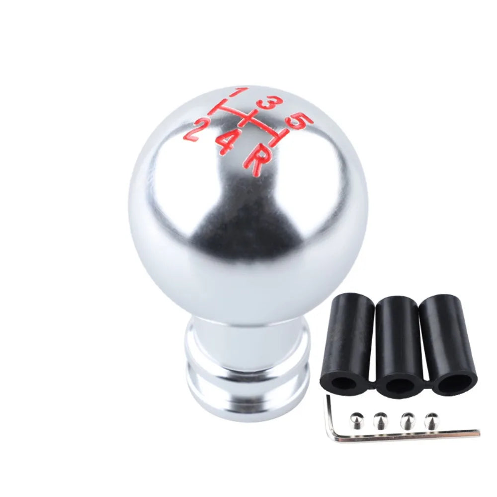 Aluminum Gear Shift Knob 5 Speed Round Shape Car Shifter Lever Black Zpaxo Silver