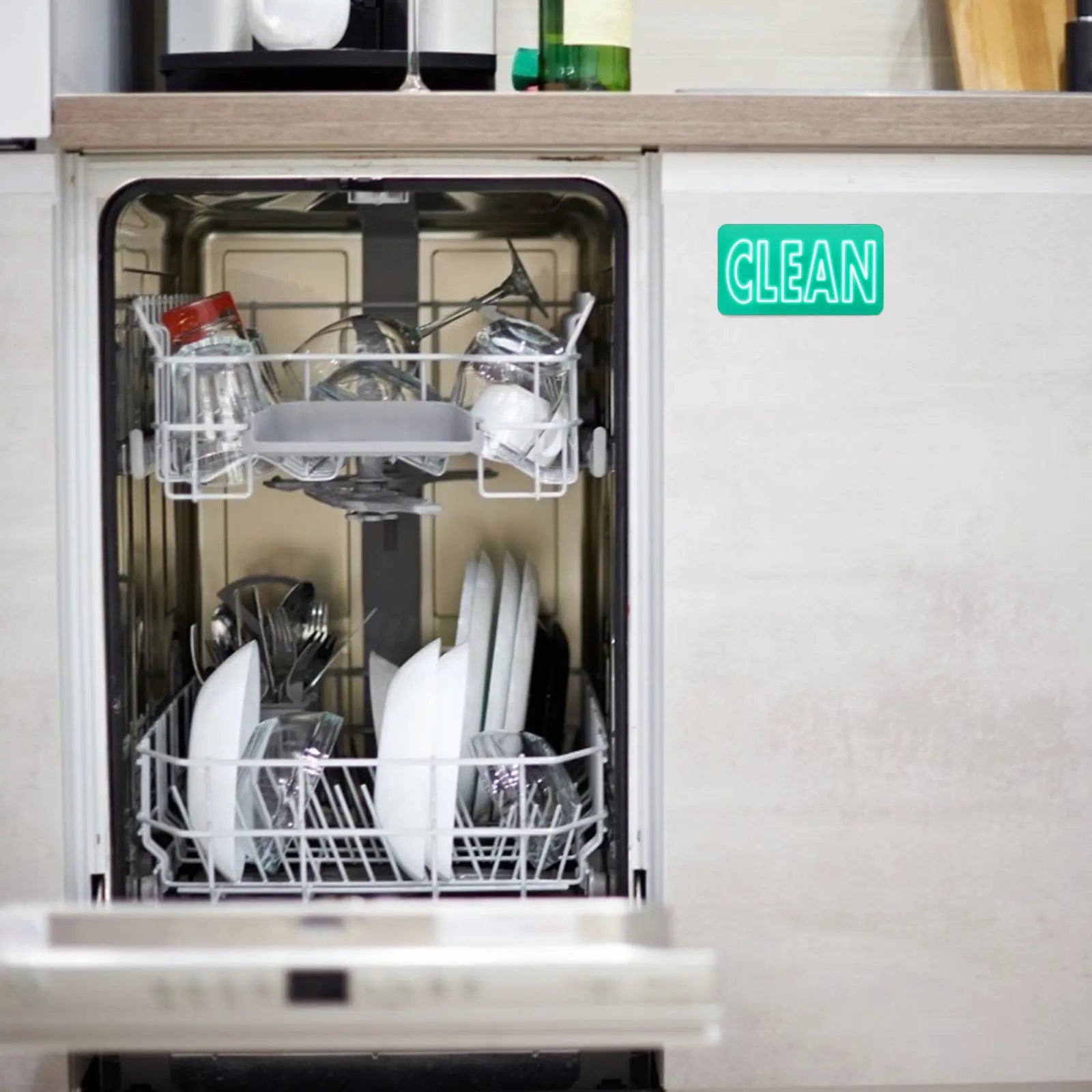 Magnetic Clean Sign Dishwasher Indicator Dual Side Magnet Fridge