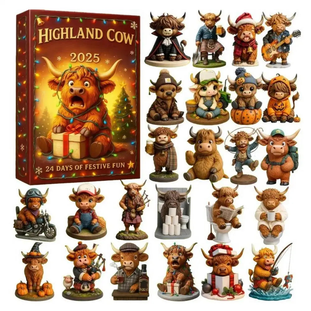 2025 Christmas Advent Calendar 2D Acrylic Animal Pendants 24 Days
