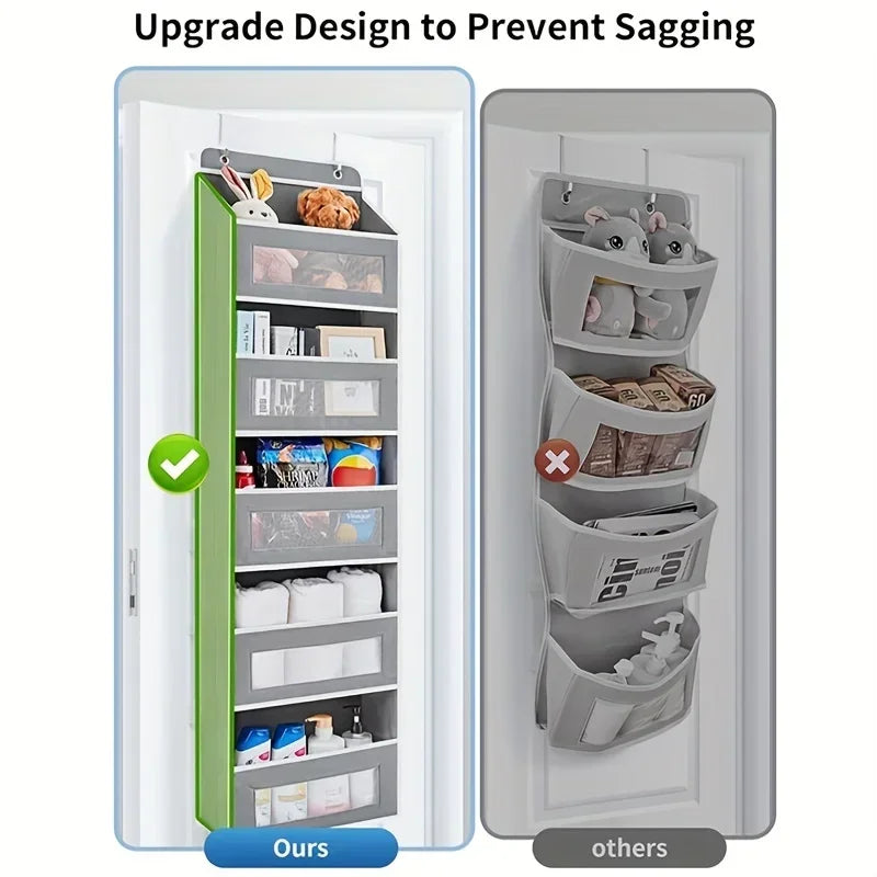 5-Shelf Hanging Storage Organizer - Behind Door, Anti-Tilt, 5 Large Capacity Pockets, Suitable for Bedroom, Bathroom Zpaxo