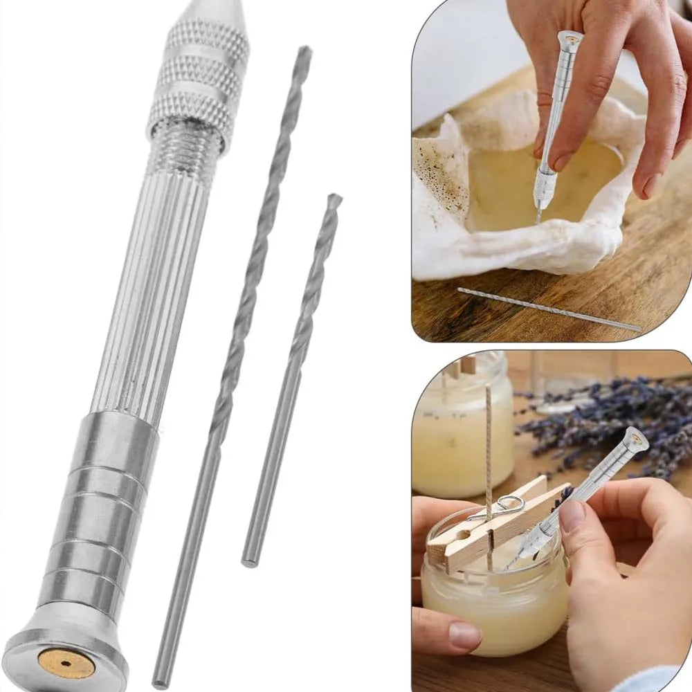 DIY Candle Hole Punch Tool Set – 2 Multi-Diameter Drill Bits Candle Making Tool Zpaxo