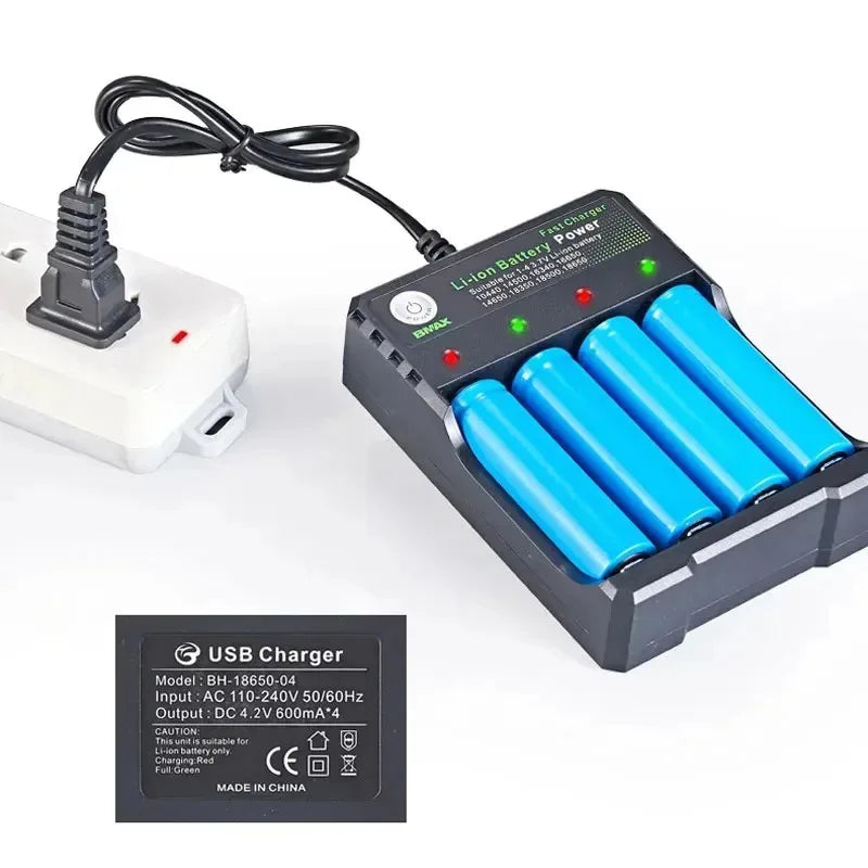 18650 Battery Charger – 1/2/4 Slot Smart Lithium Charger