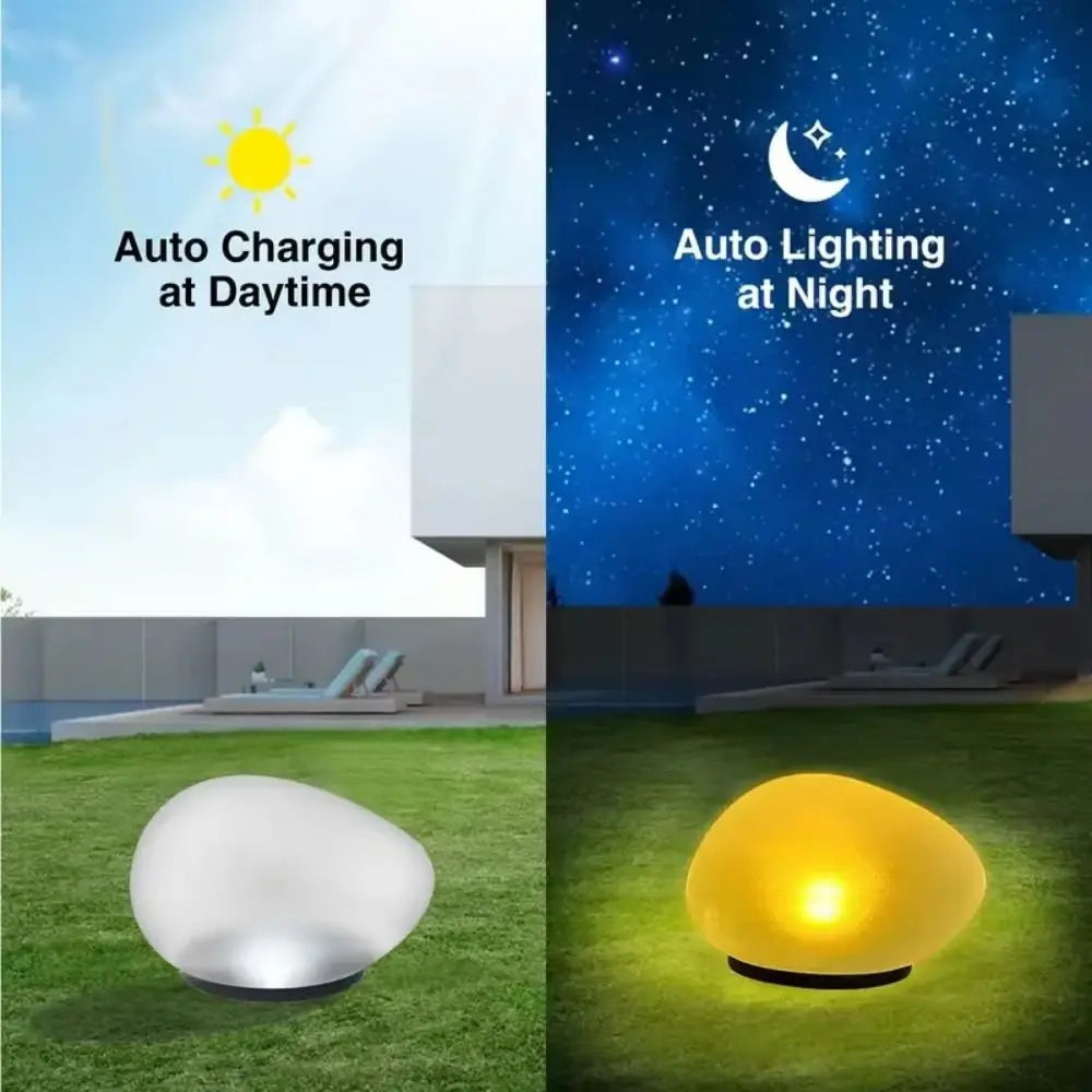 Solar Stone Garden Ground Lamp – IP65 Waterproof LED Lawn Light