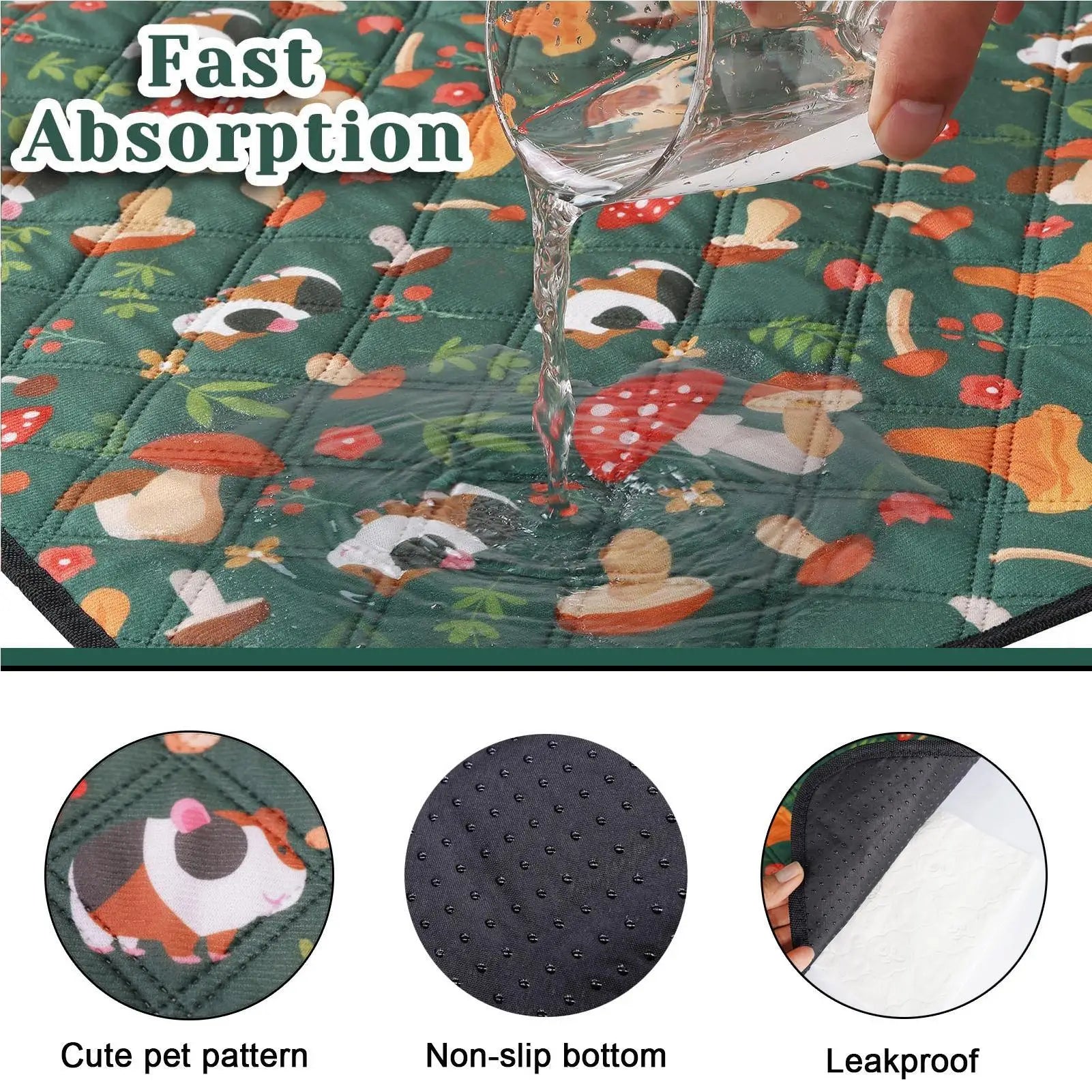Washable Guinea Pig Cage Liner Soft Bedding Mat Small Animal Reusable