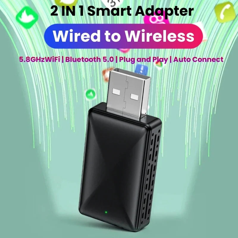 1 Mini Box Wired Wireless Carplay Android Auto 5GHz WiFi5 Zpaxo